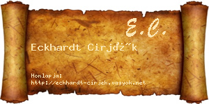Eckhardt Cirjék névjegykártya